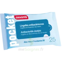 Assanis Pocket Lingette Antibactérienne Mains Paquet/25 à TARBES