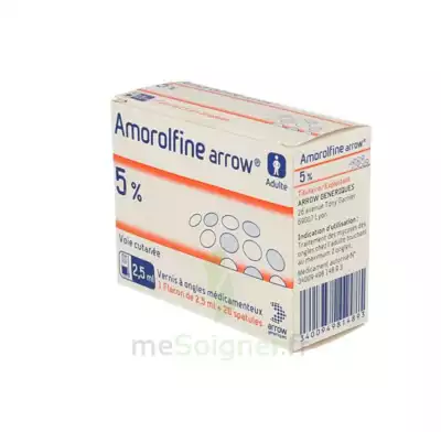 Amorolfine Arrow 5 % V Ongles Médicamenteux 1fl/2,5ml+20spat à TARBES